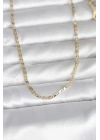 Mey İthalat® CM 14K Gold Renk Yassı Zincir Model 60 cm Kadın Kolye