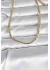 Mey İthalat® CM 14K Gold Renk Yılan Zincir Model 60 cm Kadın Kolye