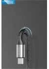 Mey İthalat®  DC62 3in1 Type-C to 60W Type-C / 12W Lightning / 15W Micro 1.2M Hızlı Şarj Kablo - Siyah