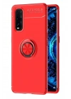Mey İthalat®   Find X2 Kılıf Range Yüzüklü Silikon - Kırmızı