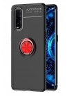 Mey İthalat®   Find X2 Kılıf Range Yüzüklü Silikon - Siyah-Kırmızı