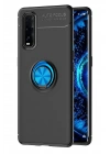 Mey İthalat®   Find X2 Kılıf Range Yüzüklü Silikon - Siyah-Mavi
