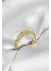 Mey İthalat® Gold Renk Minimal Yıldızlı Model Kadın Yüzük