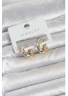Mey İthalat® Gold Renk Pirinç Halka 15 mm Kadın Küpe