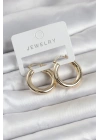 Mey İthalat® Gold Renk Pirinç Halka 25 mm Kadın Küpe