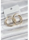 Mey İthalat® Gold Renk Pirinç Halka 30 mm Kadın Küpe