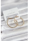 Mey İthalat® Gold Renk Pirinç Köşeli Kenar Halka 32 mm Kadın Küpe