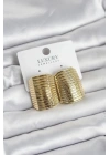 Mey İthalat® Gold Renk Pirinç Vintage Esintili Statement Küpe