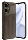 Mey İthalat®  Honor 400 Kılıf Auto Focus Karbon Kapak - Kahverengi