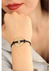 Mey İthalat® HOPE (Umutlu) Siyah Deri İpli Unisex Mood Bileklik
