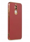 Mey İthalat®  Huawei Mate 10 Lite Kılıf Volet Silikon - Kırmızı