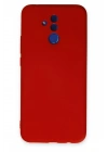 Mey İthalat®  Huawei Mate 20 Lite Kılıf Nano içi Kadife Silikon - Kırmızı