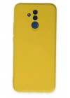 Mey İthalat®  Huawei Mate 20 Lite Kılıf Nano içi Kadife Silikon - Sarı