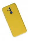 Mey İthalat®  Huawei Mate 20 Lite Kılıf Nano içi Kadife Silikon - Sarı