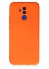 Mey İthalat®  Huawei Mate 20 Lite Kılıf Nano içi Kadife Silikon - Turuncu