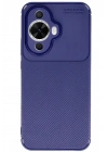 Mey İthalat®  Huawei Nova 12S Kılıf Auto Focus Karbon Kapak - Lacivert
