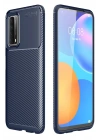 Mey İthalat®  Huawei P Smart 2021 Kılıf Auto Focus Karbon Kapak - Lacivert