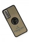 Mey İthalat®  Huawei P Smart 2021 Kılıf Montreal Yüzüklü Silikon Kapak - Siyah