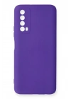 Mey İthalat®  Huawei P Smart 2021 Kılıf Nano içi Kadife Silikon - Mor