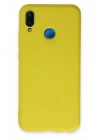 Mey İthalat®  Huawei P20 Lite Kılıf Nano içi Kadife Silikon - Sarı