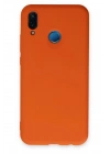 Mey İthalat®  Huawei P20 Lite Kılıf Nano içi Kadife Silikon - Turuncu