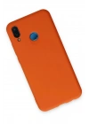 Mey İthalat®  Huawei P20 Lite Kılıf Nano içi Kadife Silikon - Turuncu