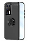 Mey İthalat®  Huawei P40 Kılıf Range Yüzüklü Silikon - Siyah