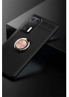 Mey İthalat®  Huawei P40 Kılıf Range Yüzüklü Silikon - Siyah-Gold