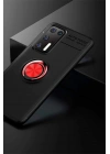 Mey İthalat®  Huawei P40 Kılıf Range Yüzüklü Silikon - Siyah-Kırmızı
