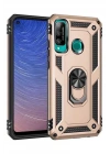 Mey İthalat®  Huawei P40 Lite E Kılıf Sofya Yüzüklü Silikon Kapak - Gold