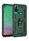 Mey İthalat®  Huawei P40 Lite E Kılıf Sofya Yüzüklü Silikon Kapak - Yeşil