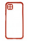Mey İthalat®  Huawei P40 Lite Kılıf Miami Şeffaf Silikon - Kırmızı