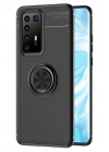 Mey İthalat®  Huawei P40 Pro Kılıf Range Yüzüklü Silikon - Siyah
