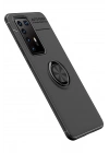 Mey İthalat®  Huawei P40 Pro Kılıf Range Yüzüklü Silikon - Siyah