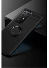 Mey İthalat®  Huawei P40 Pro Kılıf Range Yüzüklü Silikon - Siyah