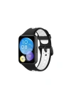 Mey İthalat®  Huawei Watch Fit 2 Spor Delikli Kordon - Siyah-Beyaz