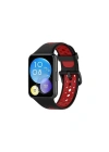 Mey İthalat®  Huawei Watch Fit 2 Spor Delikli Kordon - Siyah-Kırmızı