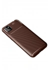 Mey İthalat®  Huawei Y5P Kılıf Auto Focus Karbon Kapak - Kahverengi
