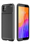 Mey İthalat®  Huawei Y5P Kılıf Auto Focus Karbon Kapak - Siyah