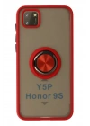 Mey İthalat®  Huawei Y5P Kılıf Montreal Yüzüklü Silikon Kapak - Kırmızı