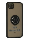 Mey İthalat®  Huawei Y5P Kılıf Montreal Yüzüklü Silikon Kapak - Siyah
