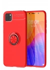 Mey İthalat®  Huawei Y5P Kılıf Range Yüzüklü Silikon - Kırmızı