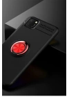 Mey İthalat®  Huawei Y5P Kılıf Range Yüzüklü Silikon - Siyah-Kırmızı