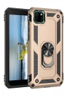 Mey İthalat®  Huawei Y5P Kılıf Sofya Yüzüklü Silikon Kapak - Gold