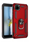 Mey İthalat®  Huawei Y5P Kılıf Sofya Yüzüklü Silikon Kapak - Kırmızı