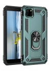 Mey İthalat®  Huawei Y5P Kılıf Sofya Yüzüklü Silikon Kapak - Yeşil