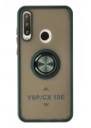 Mey İthalat®  Huawei Y6P Kılıf Montreal Yüzüklü Silikon Kapak - Yeşil