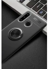 Mey İthalat®  Huawei Y6P Kılıf Range Yüzüklü Silikon - Siyah