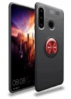 Mey İthalat®  Huawei Y6P Kılıf Range Yüzüklü Silikon - Siyah-Kırmızı