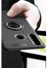 Mey İthalat®  Huawei Y6P Kılıf Range Yüzüklü Silikon - Siyah-Kırmızı